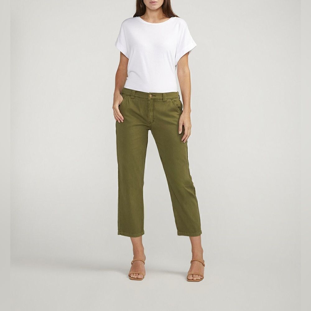 JAG Chino Tailored Cropped Pants Size 14 Moss